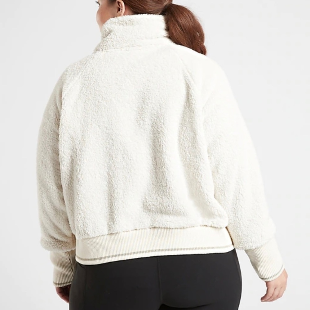 NWT Athleta Tugga Sherpa Jacket Natural Multi XL - Picture 2 of 14